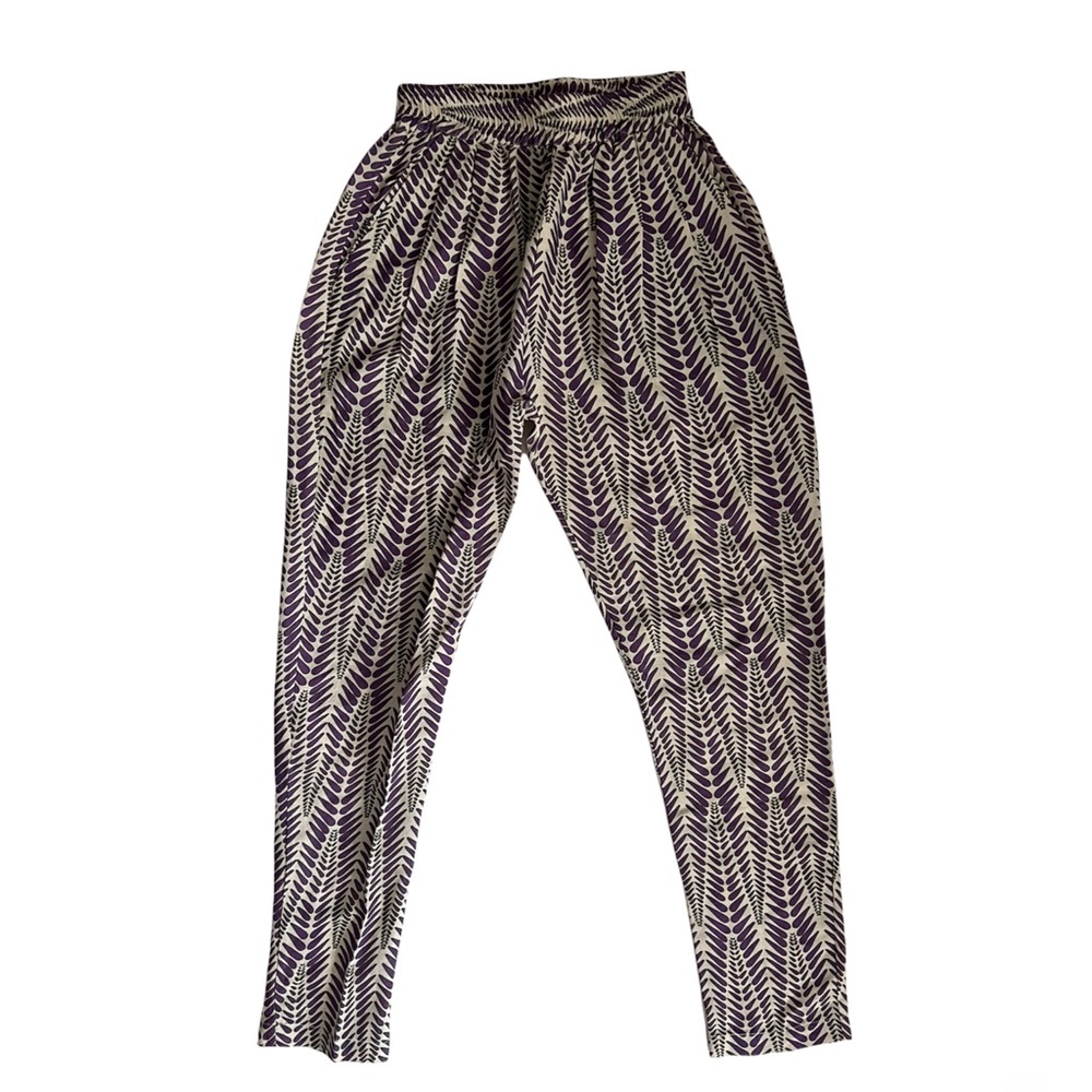 RHODE RESORT Purple Beige Print Pants